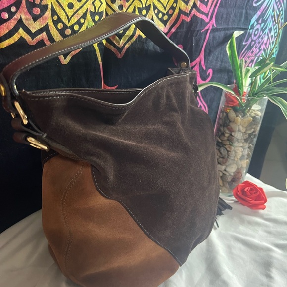 My choice Suede Italian Leather Shoulder Hobo Handbag Italy. - Picture 3 of 6